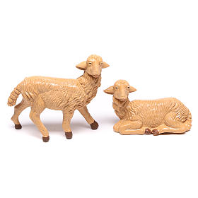 Schafe für Krippe aus brauner Plastik 4 Stücke 16 cm hoch