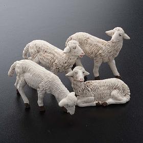 Schafe für Krippen aus Plastik gemischt 4 Stücke 16 cm hoch