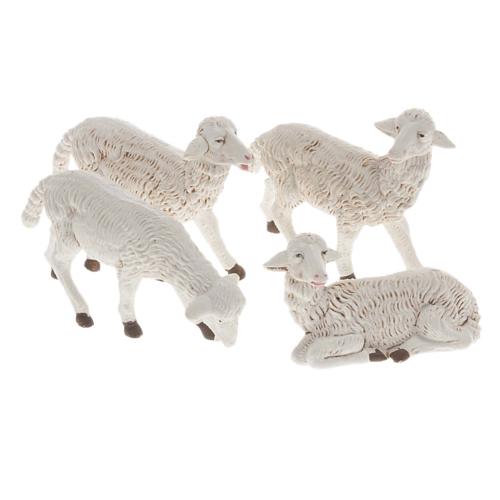 Schafe für Krippen aus Plastik gemischt 4 Stücke 16 cm hoch 1