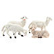 Schafe für Krippen weiße Plastik 4 Stücke 16 cm hoch s1