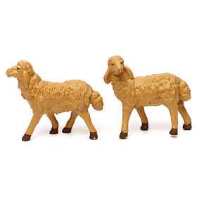 Pecore presepe plastica marrone 4 pz. per presepe di altezza media 20 cm