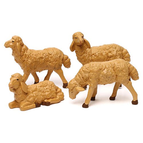 Nativity scene figurines, brown plastic sheep, 4 pieces 20cm 1