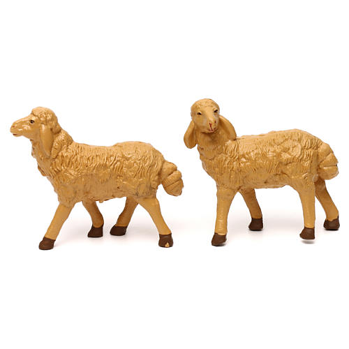 Nativity scene figurines, brown plastic sheep, 4 pieces 20cm 2
