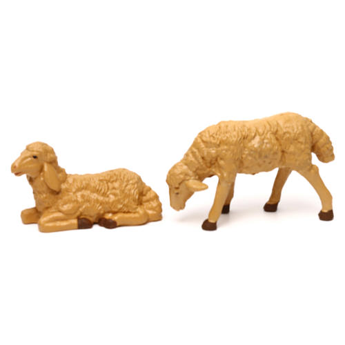 Nativity scene figurines, brown plastic sheep, 4 pieces 20cm 3