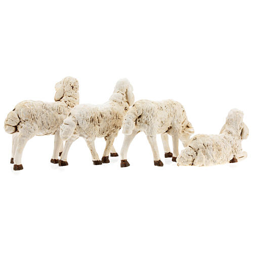 Juego de 4 ovejas para belén de 14 a 16 cm de plástico 