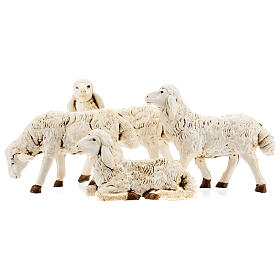 Pecore presepi plastica assortite 4 pz. per pastori di 20 cm