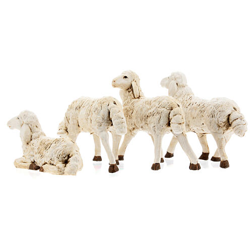Ovelhas plástico modelos vários 4 peças para Presépio com pastores de altura média 20 cm 7
