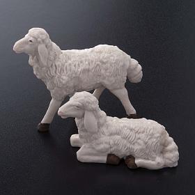 Pecore presepe plastica bianca 4 pz. 20 cm