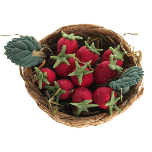 Nativity set accessory, strawberry basket 1