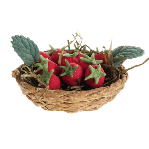 Nativity set accessory, strawberry basket 2