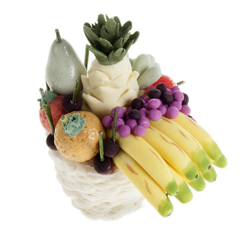 Nativity set accessory, basket with diffent kinds of fruit 1