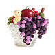 Nativity scene accessory, basket with diffent kinds of fruit s1