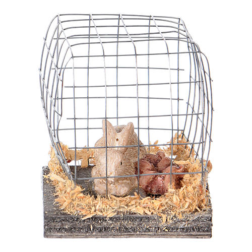 Nativity figurines, rabbit in cage 2