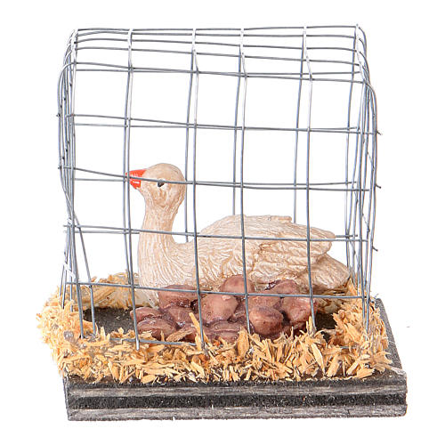 Nativity figurines, goose in cage 1