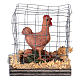 Miniature poulet marron en cage pour crèche de 10 cm s3