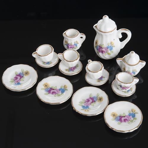 Service de thé miniature en porcelaine crèche 2