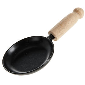 Home accessories miniatures: Nativity accessory, copper pan with wooden handle