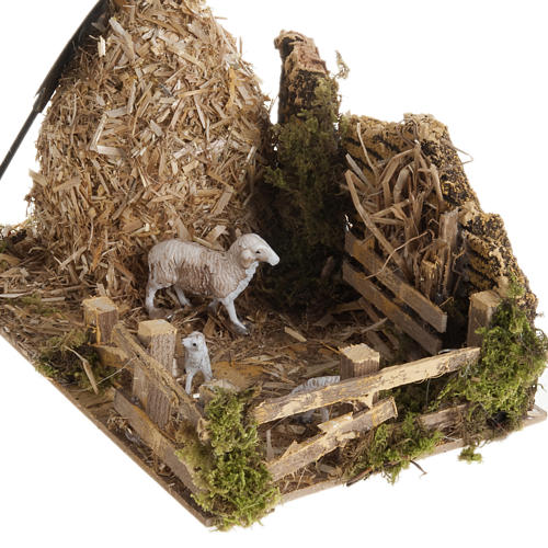 Nativity scene, sheepfold and sheaf of straw 3