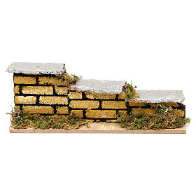 Nativity accessory, low brick wall 15x5x3cm