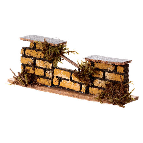 Nativity accessory, low brick wall 15x5x3cm 5