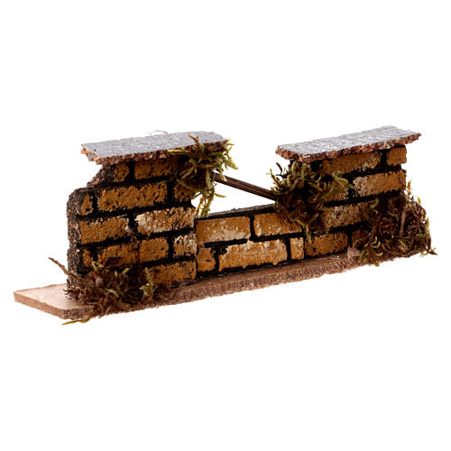Nativity accessory, low brick wall 15x5x3cm 6