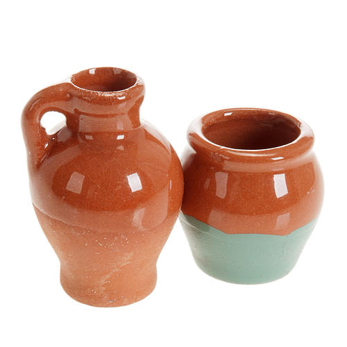 Small anphoras in terracotta 2 pc diam 2,5 cm 1