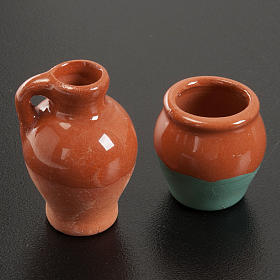 Anfore terracotta smaltate 2pz diam 2,5 cm