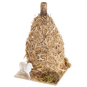 Nativity scene, sheaf of straw with sheep 10, 12cm