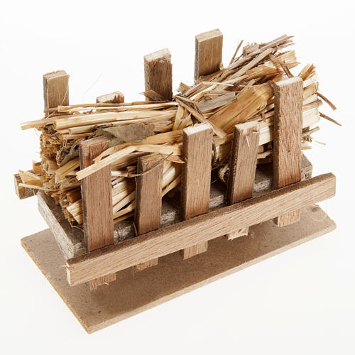 Nativity accessory, manger with straw, 10x5cm 1