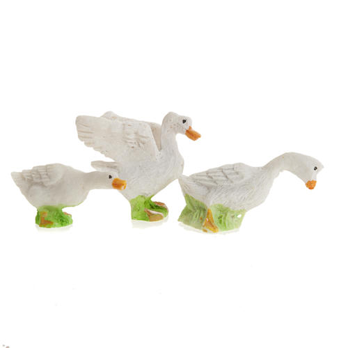 Nativity figurines, geese in resin 12cm, set of 3 3