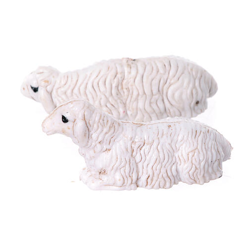 Schafe liegend für Krippen 8 cm Set 2 Stk. 2