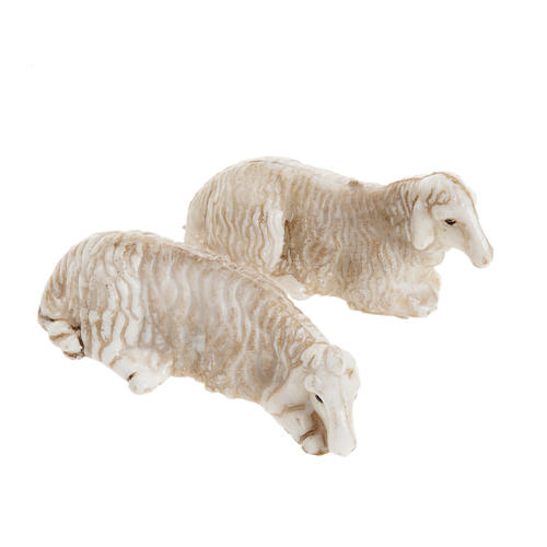 Ovelhas deitadas presépio 8 cm conjunto 2 peças 1