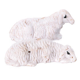 Nativity figurines, sitting sheep 8cm set of 2pcs