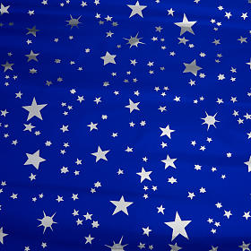Nativity scene backdrop, sky with silver stars 70 x 100cm