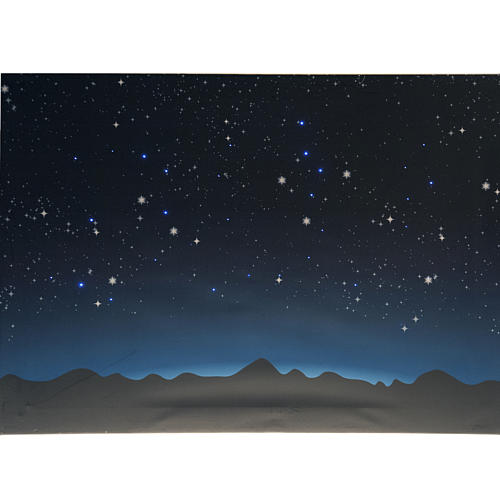 Nativity backdrop, luminous sky and mountains with LED lights 70 2
