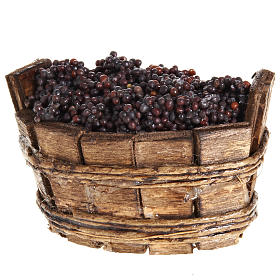 Belén napolitano: Tina oval uva negra, pesebre Napolitano