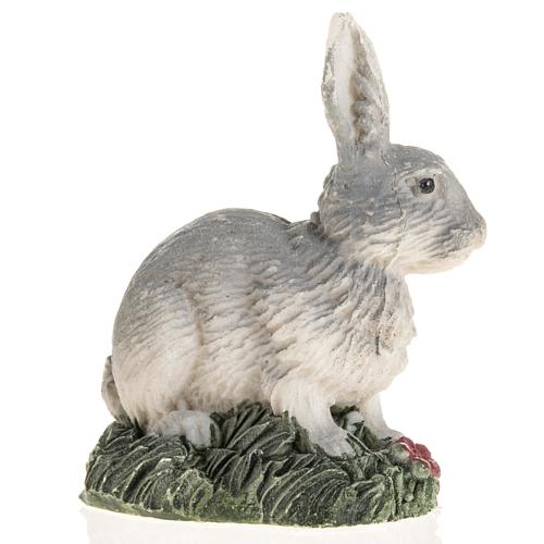 Conejo gris resina belén 14 cm. 2