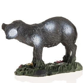 Schwarzes Schwein für Krippe 10 cm, aus Harz