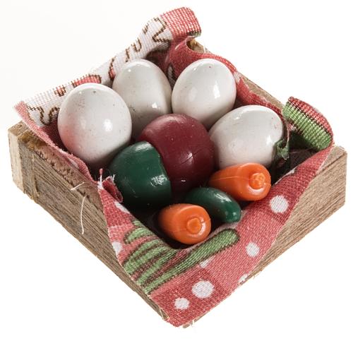 Nativity accessory, box with eggs and vegetables 1