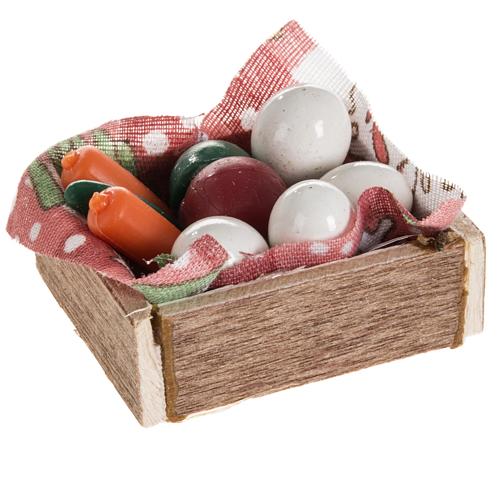 Nativity accessory, box with eggs and vegetables 2