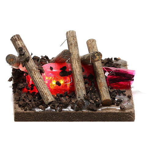 Electric fire for nativities, 2 intermittent LED lights 5x5cm 1