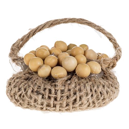 Nativity accessory, egg basket in jute 4cm 2