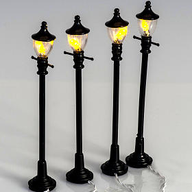 Battery powered street lamps, set of 4, H10cmBattery powered st