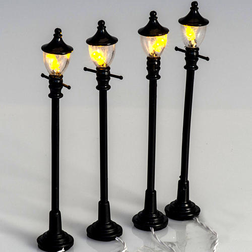 Battery powered street lamps, set of 4, H10cmBattery powered st 2