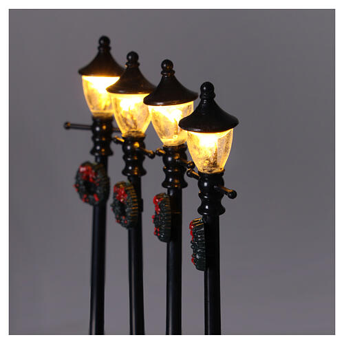Candeeiros iluminação pública de pilhas conjunto 4 peças 10 cm 3