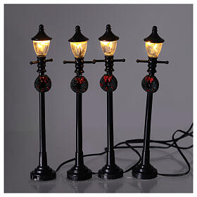 Battery powered street lamps, set of 4, H10cmBattery powered st