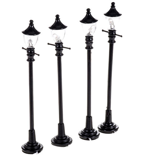 Battery powered street lamps, set of 4, H10cmBattery powered st 1