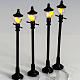 Battery powered street lamps, set of 4, H10cmBattery powered st s2