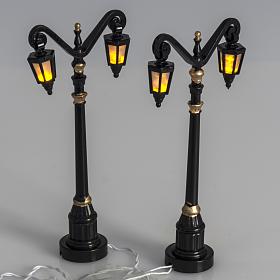 Battery powered street lamps, set of 2, H10cm