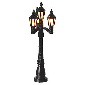 Battery powered street lamp with 4 lights, H11cm